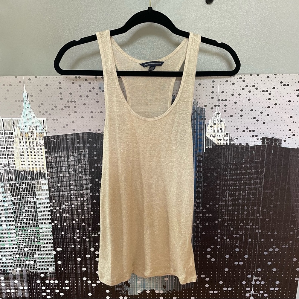 3 for $15//AEO Gold Racerback Tank Top